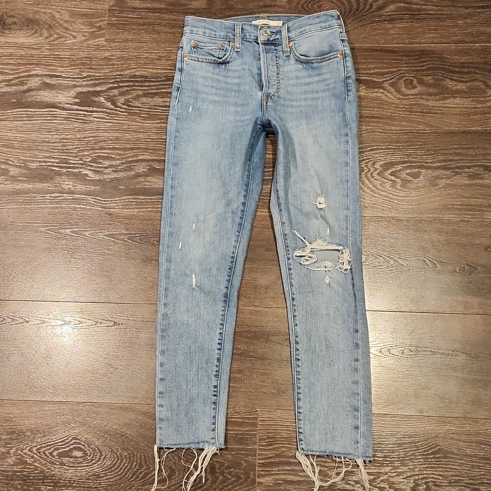 ❤️ LEVIS WEDGIE SKINNY HIGH RISE JEANS, DISTRESSED, 4 (27) - Picture 5 of 11